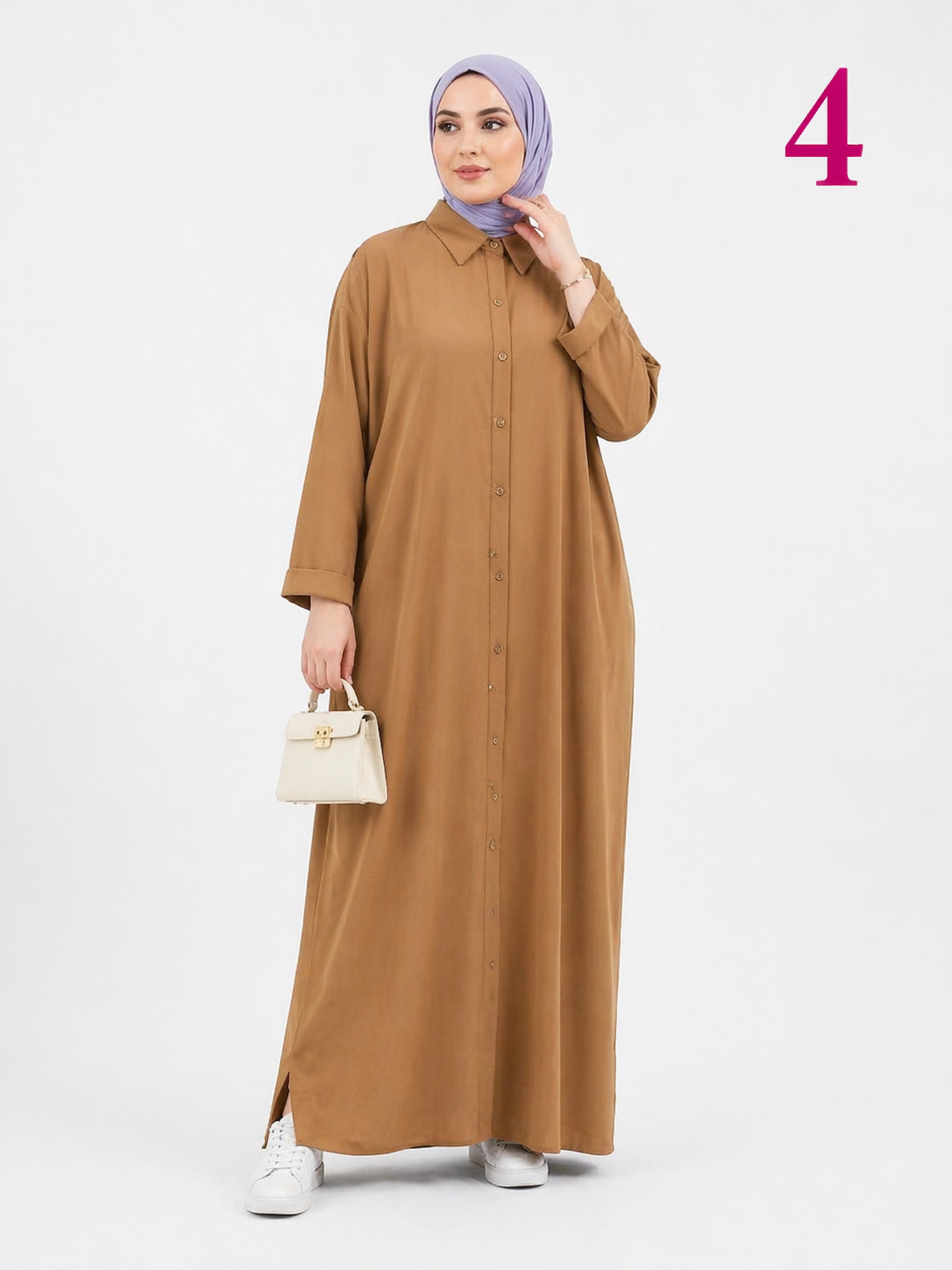 Robe Longue Femme Modeste – Chemise Oversize en Crêpe Premium Froissé | Abaya Moderne Élégante Taille Standard (L à 3XL)