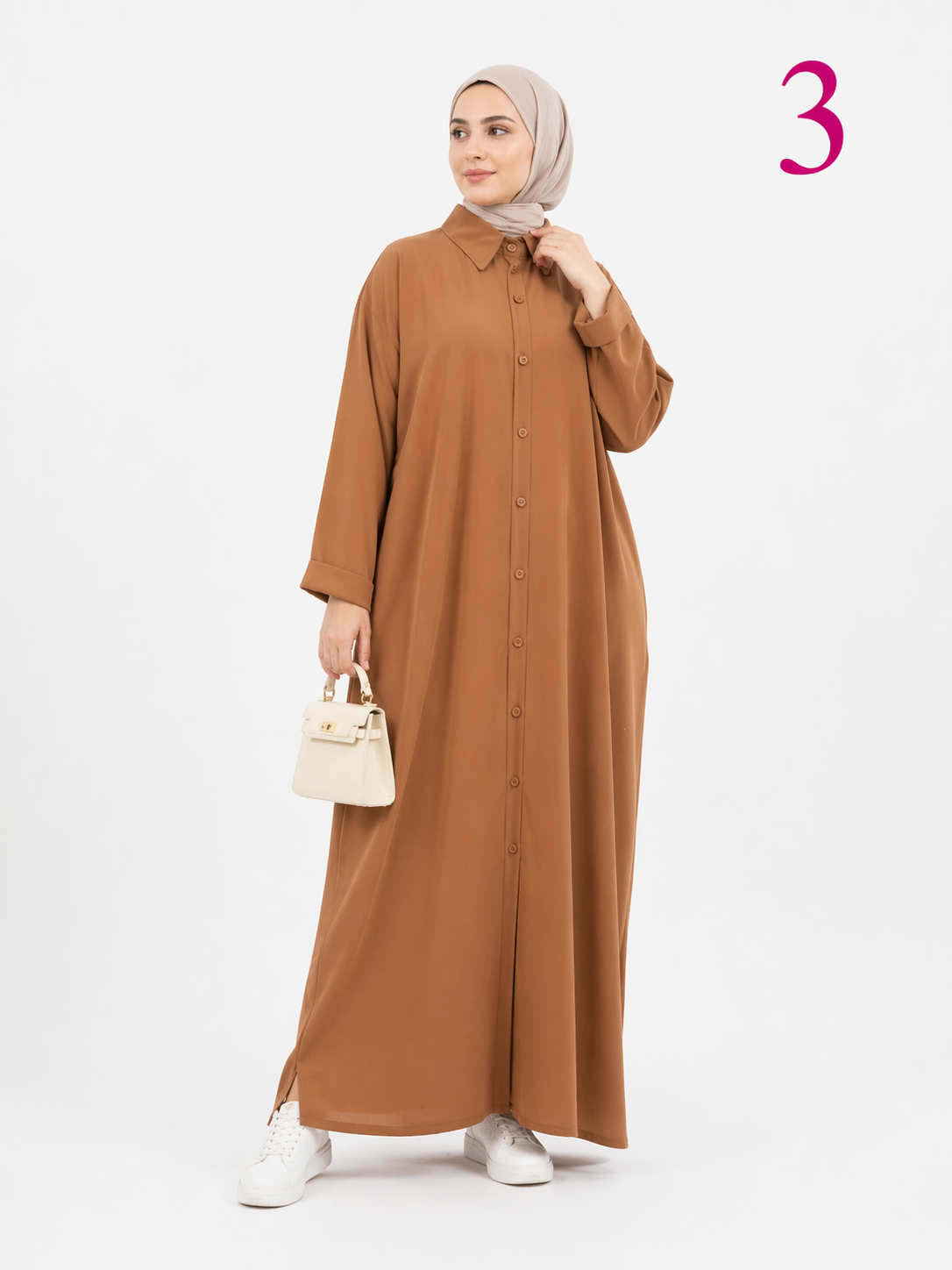 Robe Longue Femme Modeste – Chemise Oversize en Crêpe Premium Froissé | Abaya Moderne Élégante Taille Standard (L à 3XL)