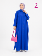 Robe Longue Femme Modeste – Chemise Oversize en Crêpe Premium Froissé | Abaya Moderne Élégante Taille Standard (L à 3XL)