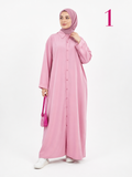 Robe Longue Femme Modeste – Chemise Oversize en Crêpe Premium Froissé | Abaya Moderne Élégante Taille Standard (L à 3XL)