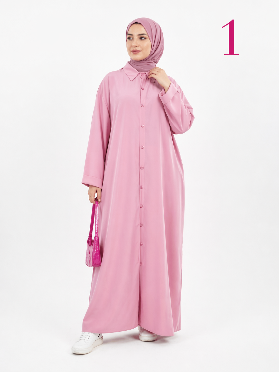 Robe Longue Femme Modeste – Chemise Oversize en Crêpe Premium Froissé | Abaya Moderne Élégante Taille Standard (L à 3XL)