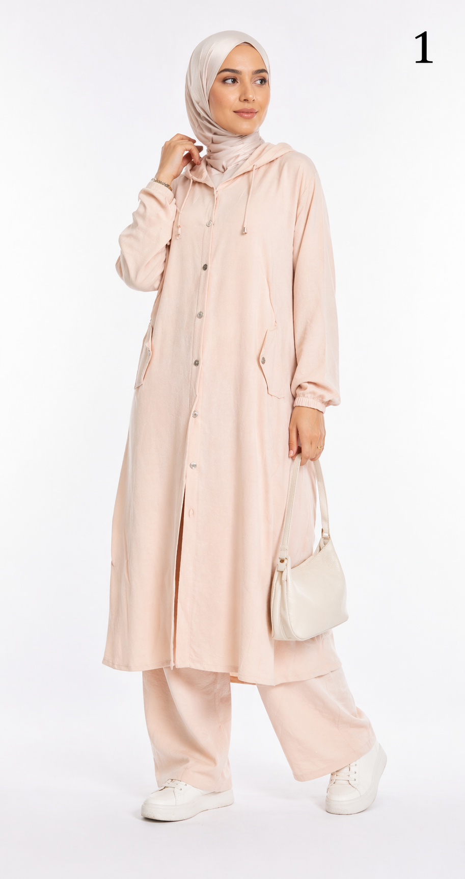 Ensemble Femme 2 Pièces Crêpe Premium – Longue Chemise + Pantalon Oversize – Modèle Moderne Hijab & Casual – Qualité Supérieure