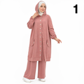 Ensemble Femme 2 Pièces Velours Premium – Tenue Modeste Chic avec Capuche – Qualité Supérieure (M à XXXL) – Noir, Bleu Jean, Rose Poudré, Beige, Vert Clair