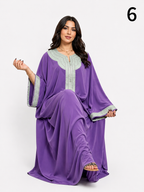 Caftan Marocain Élégant Femme – Gandoura Chic en Crêpe de Soie, Robe Traditionnelle Moderne Large et Confortable | قندورة مغربية راقية – ثوب كريب دو سوا أنيق واسع للمناسبات والخروج اليومي