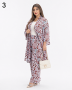 Ensemble Femme 2 Pièces Chic – Kimono & Pantalon Large Élégant | Tenue Moderne Qualité Export (L à 3XL) | انصومبل نسائي فاخر قطعتين كيمونو وسروال واسع