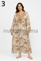 Mkhwar Long Femme en Tissu Khit avec Broderie et Perles – Robe Marocaine Élégante | Tailles L, XL, XXL