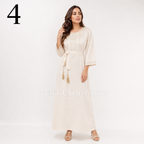 Robe Caftan Femme en Satin Premium avec Broderie et Ceinture – قميص مطروز أنيق | Tailles L, XL, XXL