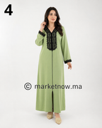 قميص مغربي مطروز 4 ألوان بالعقاد – ثوب روزة ممتاز | Tailles L, XL, XXL