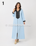 قميص مغربي مطروز 4 ألوان بالعقاد – ثوب روزة ممتاز | Tailles L, XL, XXL