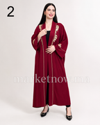 Kimono Femme Élégant en Tissu Premium avec Broderie Dorée – Taille Standard | كيمونو نسائي مطرز بتوب ممتاز