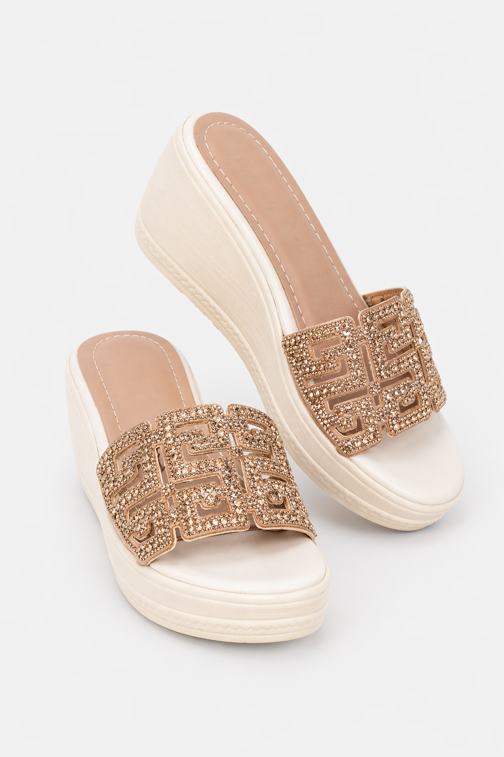 Sabot Femme Compensé Strass Luxe 5cm – Chaussures Été Confort Premium | سابو نسائي بكعب مريح مرصع الماظ ستايل صيفي فاخر