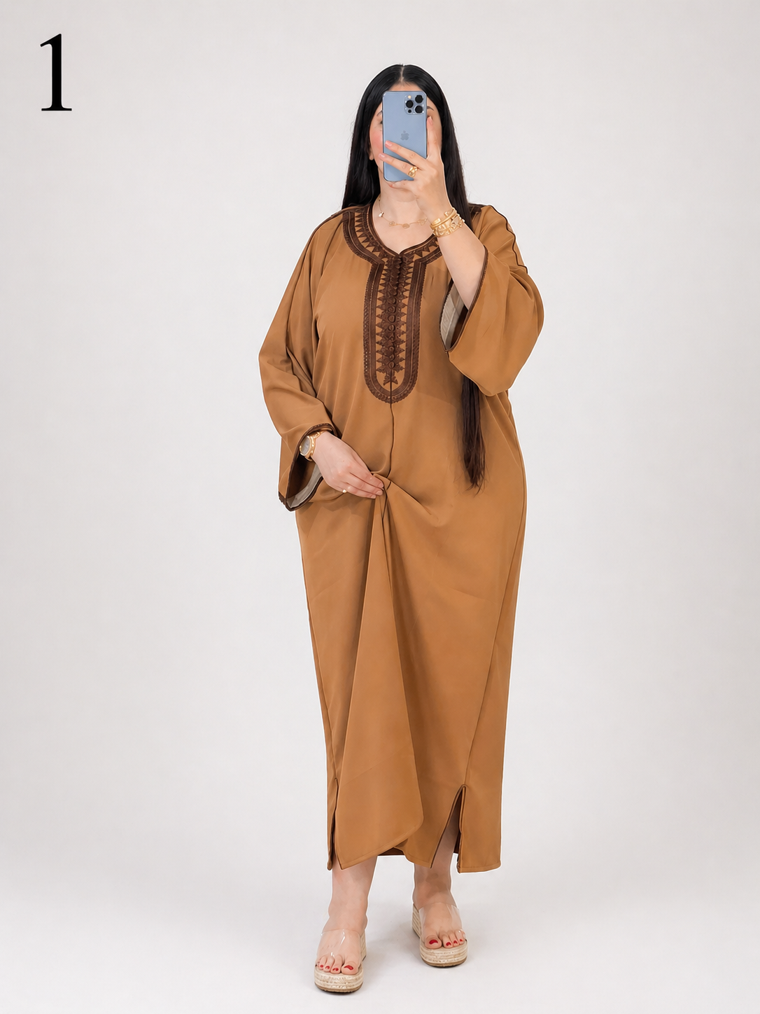 Kandoura Femme 2026 Luxe – Robe Marocaine Élégante en Tissu Rouza Première Qualité | Caftan Moderne Chic Maroc