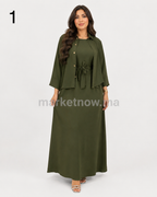 Ensemble Femme Top Zoom 2 Pièces – Robe Longue avec Surchemise Élégante