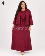 Ensemble Femme Top Zoom 2 Pièces – Robe Longue avec Surchemise Élégante