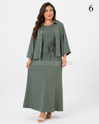 Ensemble Femme Top Zoom 2 Pièces – Robe Longue avec Surchemise Élégante