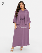 Ensemble Femme Top Zoom 2 Pièces – Robe Longue avec Surchemise Élégante