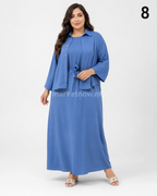 Ensemble Femme Top Zoom 2 Pièces – Robe Longue avec Surchemise Élégante