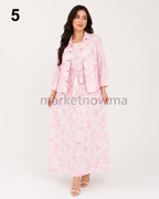 Ensemble femme 2 pièces en tissu froissé – Robe longue avec surchemise