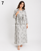 Ensemble femme 2 pièces en tissu froissé – Robe longue avec surchemise