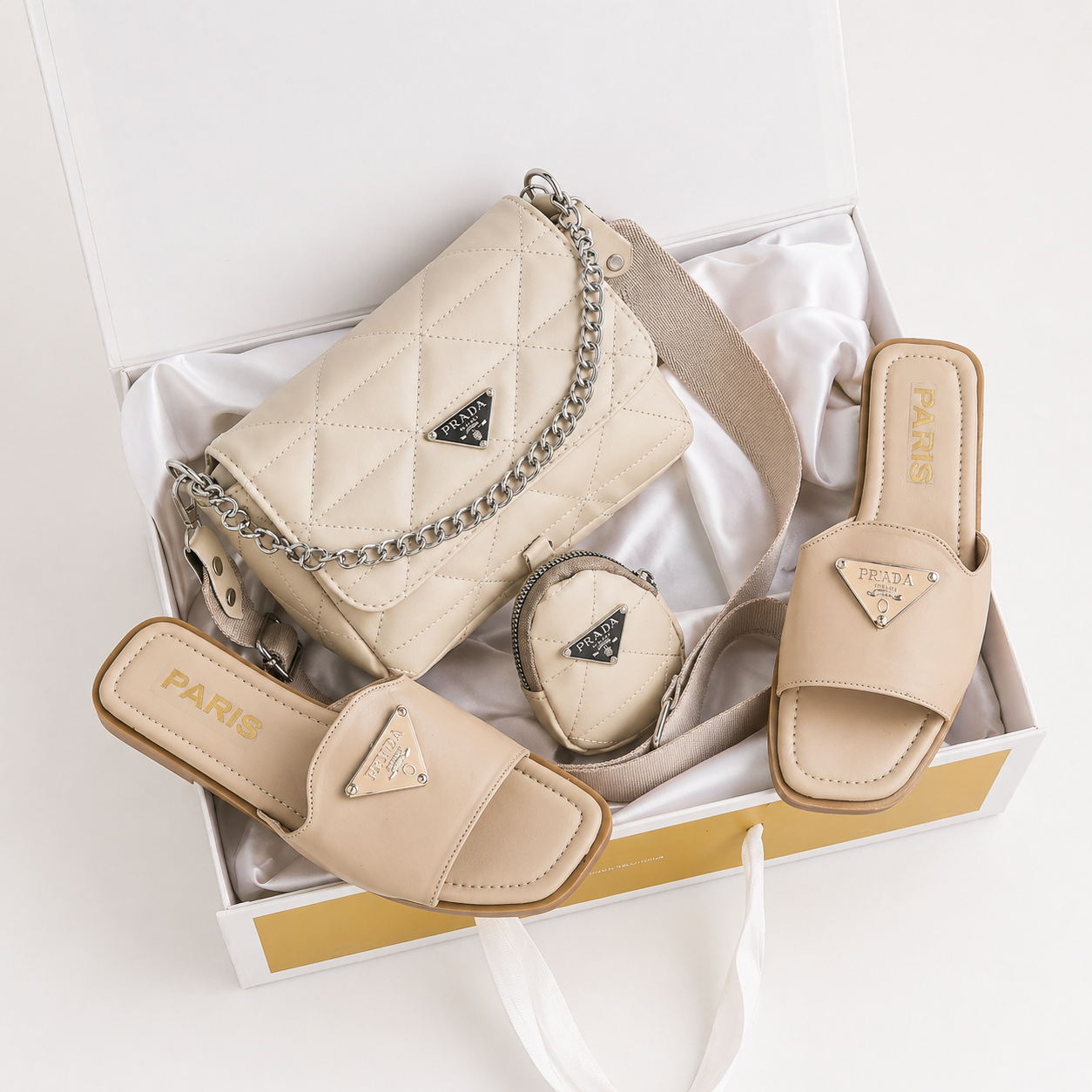 Ensemble Sac & Sandales Femme Caramel Chic – Pack Mode Tendance 2026 | Style Élégant & Confort – MarketNow Maroc