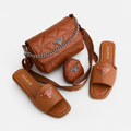 Ensemble Sac & Sandales Femme Caramel Chic – Pack Mode Tendance 2026 | Style Élégant & Confort – MarketNow Maroc