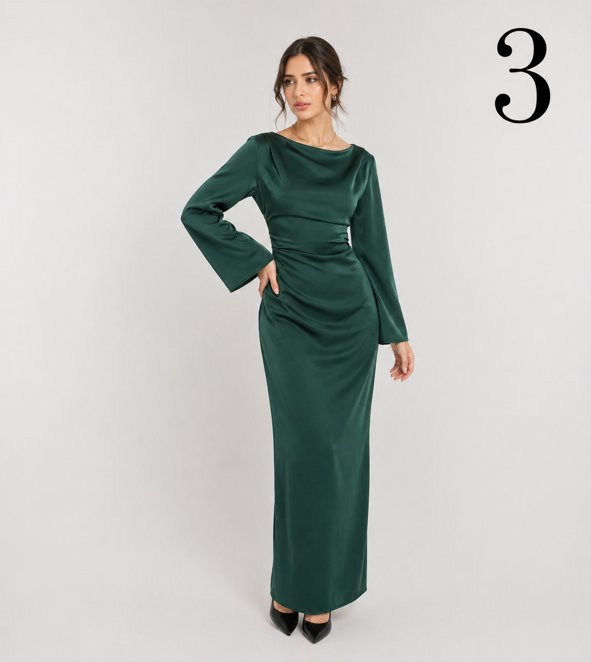 Robe Longue Satin Femme Élégante – Coupe Ajustable, Qualité Premium, Robe Soirée Chic Maroc