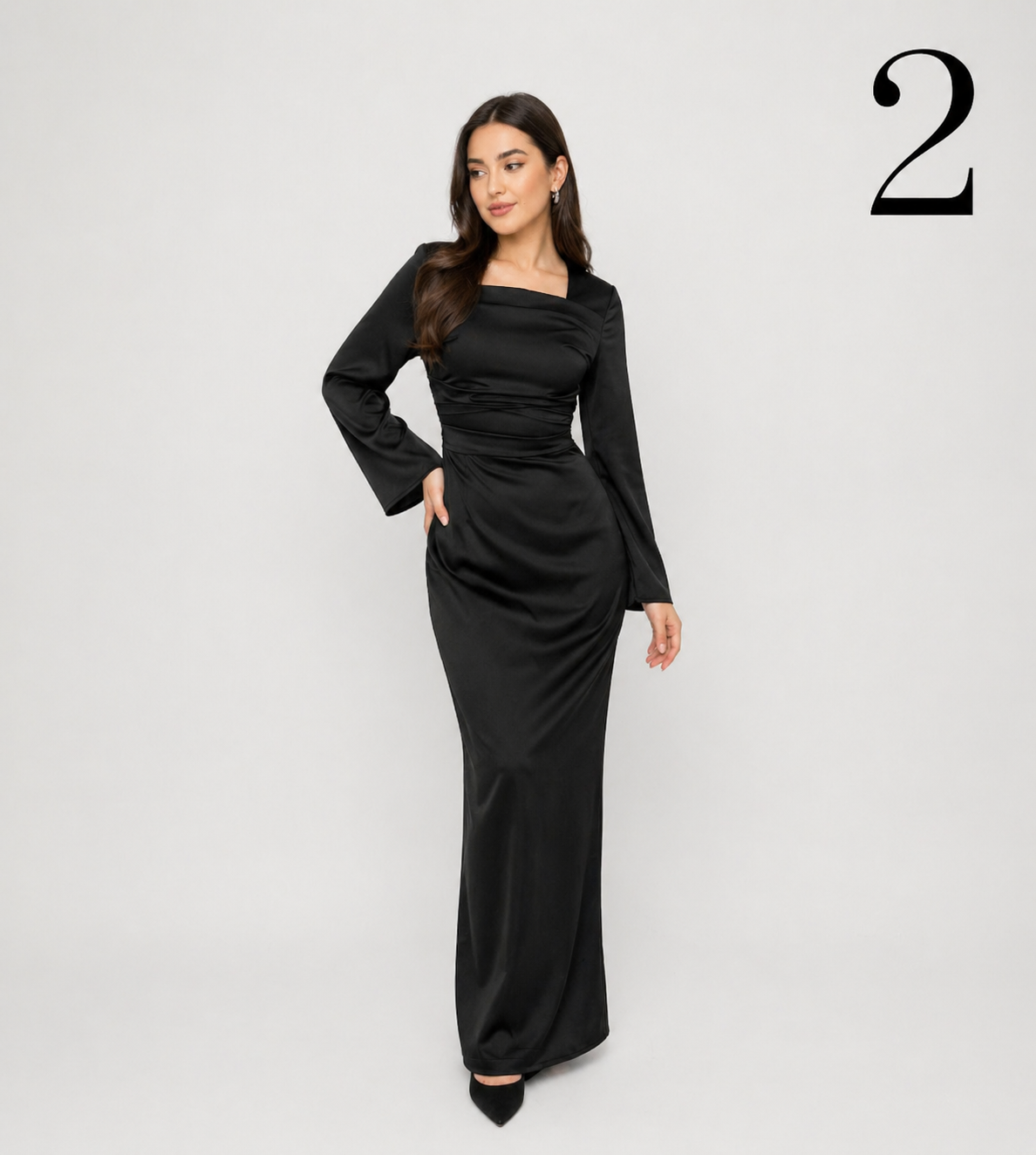 Robe Longue Satin Femme Élégante – Coupe Ajustable, Qualité Premium, Robe Soirée Chic Maroc