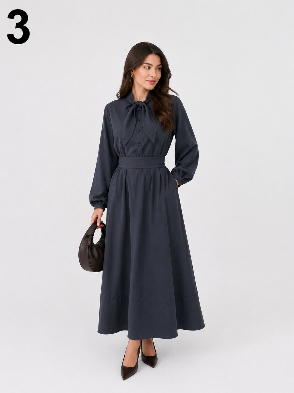 Robe Oversize Élégante avec Cravate & Ceinture – Coupe Moderne, Tissu Premium Rosa Cremage – S à 2XL