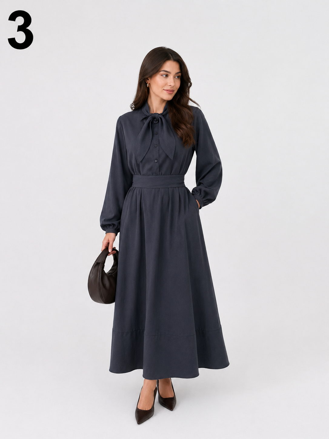 Robe Oversize Élégante avec Cravate & Ceinture – Coupe Moderne, Tissu Premium Rosa Cremage – S à 2XL