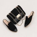 Ensemble Sac & Mule Femme Élégant – Chaussures Slip-On Confort + Sac Chic – Couleur Tendance – Tailles 36/37/38
