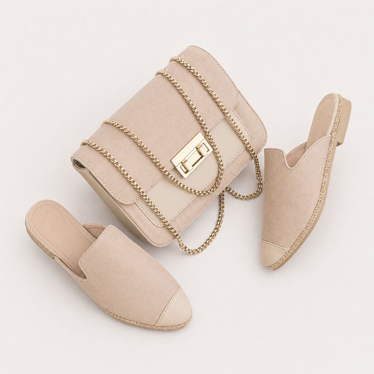 Ensemble Sac & Mule Femme Élégant – Chaussures Slip-On Confort + Sac Chic – Couleur Tendance – Tailles 36/37/38