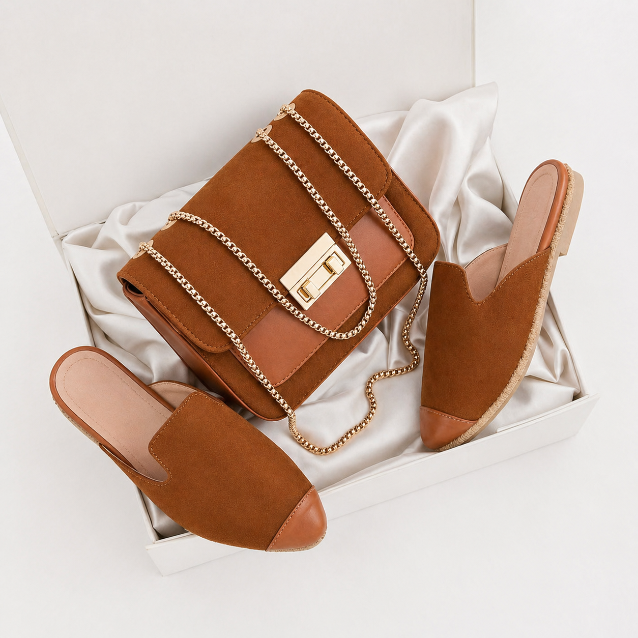 Ensemble Sac & Mule Femme Élégant – Chaussures Slip-On Confort + Sac Chic – Couleur Tendance – Tailles 36/37/38