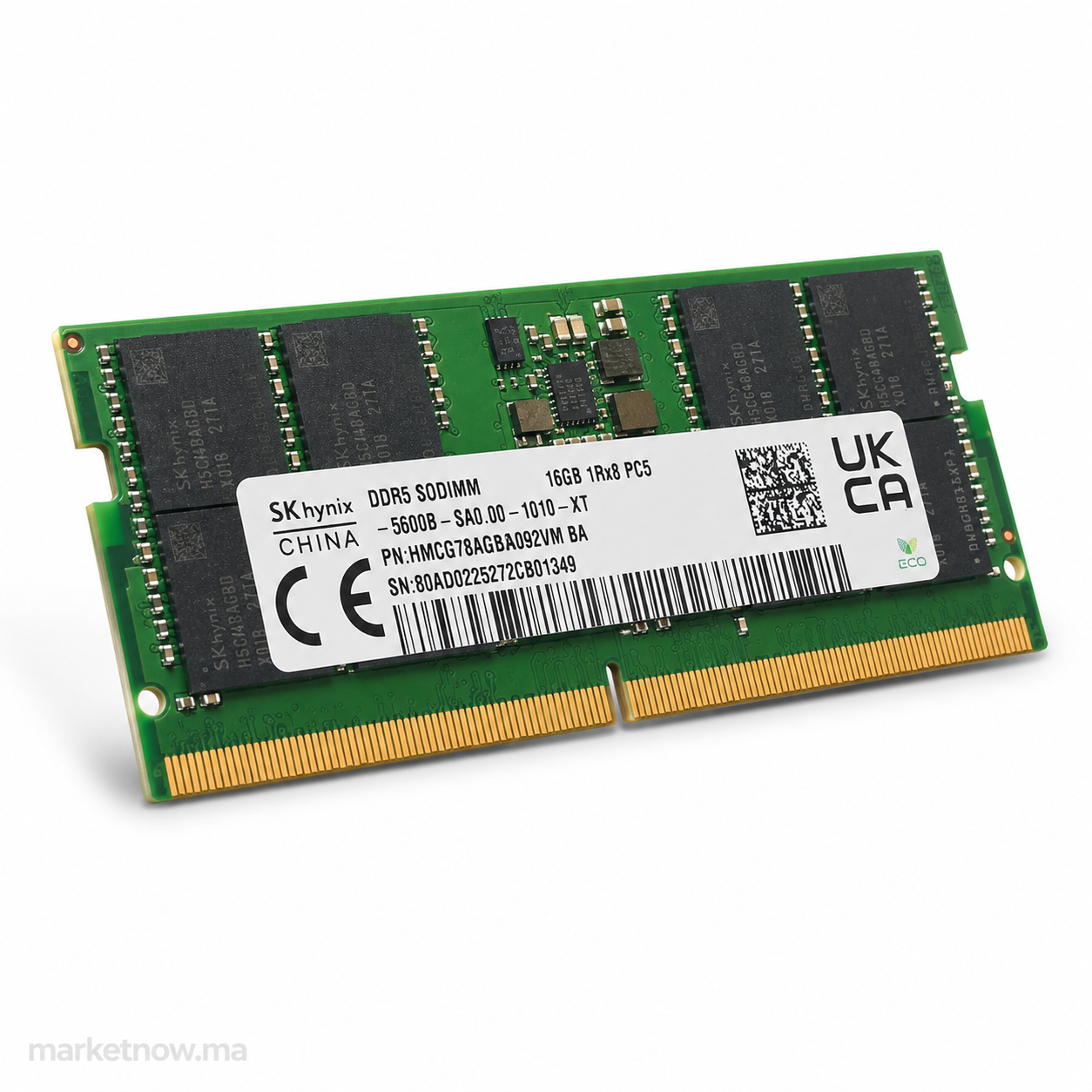 RAM SK hynix 16Go DDR5 5600MHz SO-DIMM PC5-44800 1Rx8 – HMCG78AGBSA092N pour PC Portable