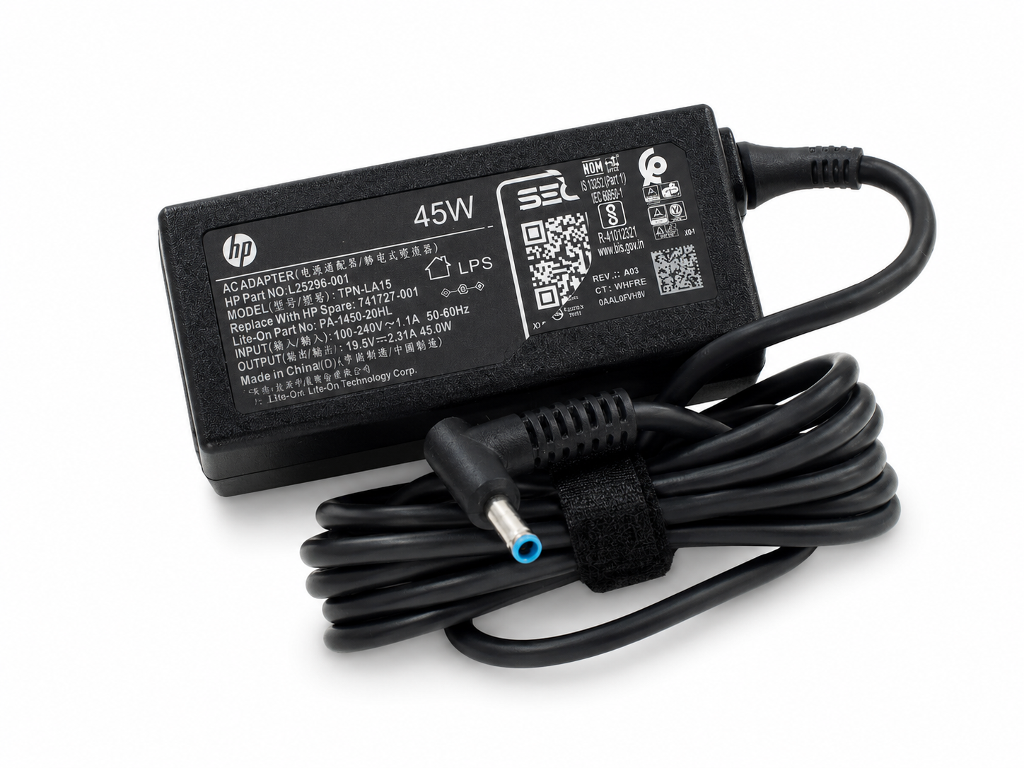 Chargeur HP 45W 19.5V 2.31A Embout Bleu 4.5mm x 3.0mm – Adaptateur Secteur pour PC Portable HP