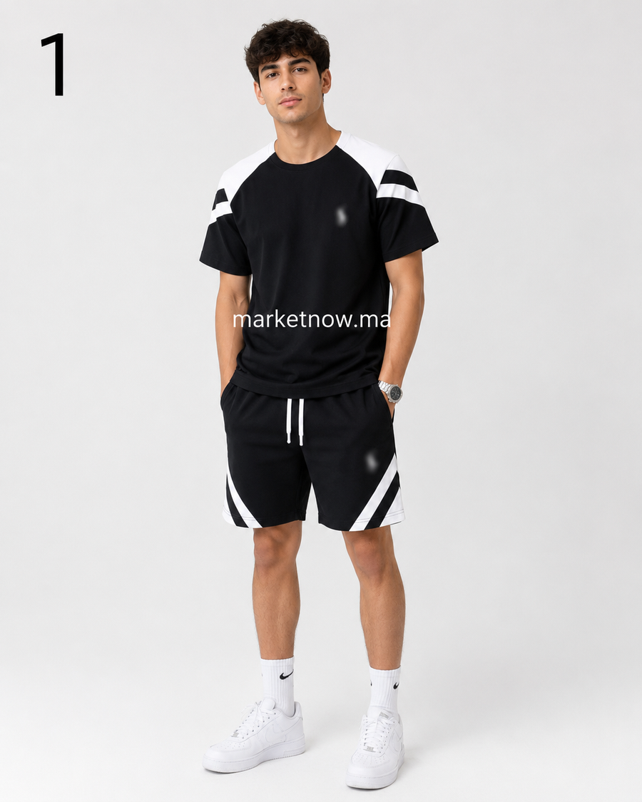 Ensemble Homme T-shirt & Short Sport Chic – Confort Premium