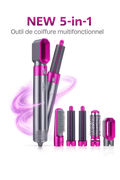 Brosse Soufflante 5 en 1 Professionnelle – Sèche-cheveux & Styler Air Ionique Anti-Frisottis | Lisseur, Boucleur & Volume – Salon à Domicile