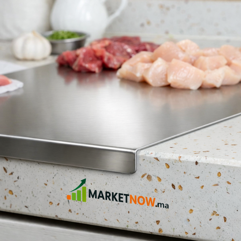 Planche de Découpe INOX 50×35 cm — Hygiène Pro, Zéro Odeur, Zéro Compromis