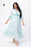 Robe Longue Femme Été 2026 – Djellaba Moderne Brodée | Tissu Léger Premium | Taille L à 3XL | Mode Marocaine Élégante
