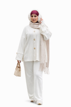 Ensemble Femme 3 Pièces en Tissu Laine Léger – Tenue Hiver Chic avec Gants | Qualité Premium