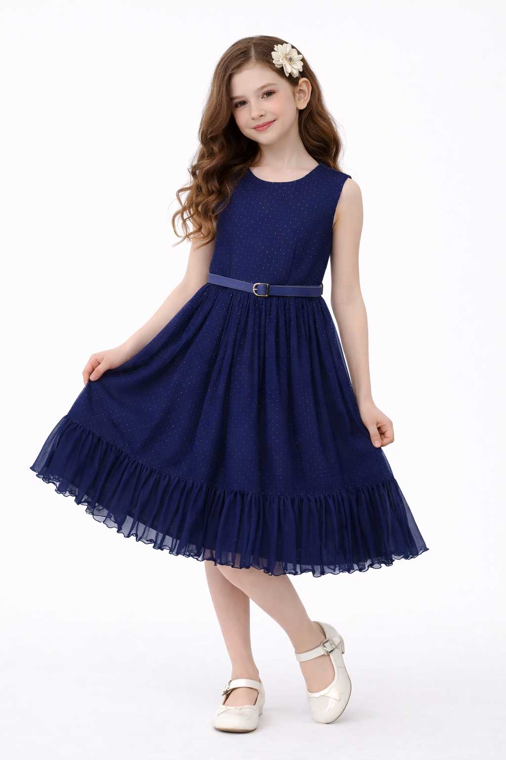 Robe Fille Élégante Tulle & Dentelle – Robe Cérémonie Fille Chic – Robe Soirée Enfant Luxe Maroc (Tailles 8 à 18)