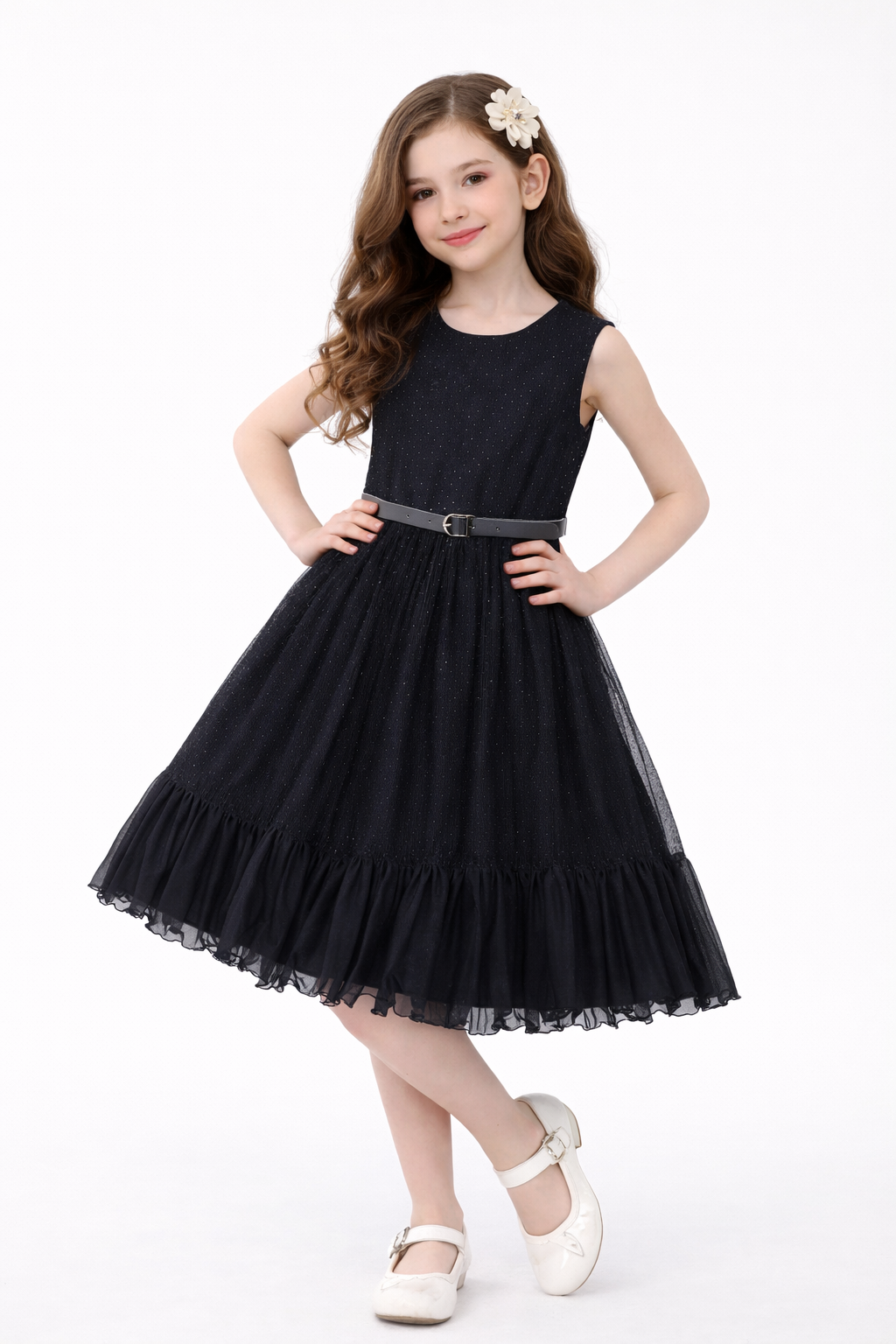 Robe Fille Élégante Tulle & Dentelle – Robe Cérémonie Fille Chic – Robe Soirée Enfant Luxe Maroc (Tailles 8 à 18)