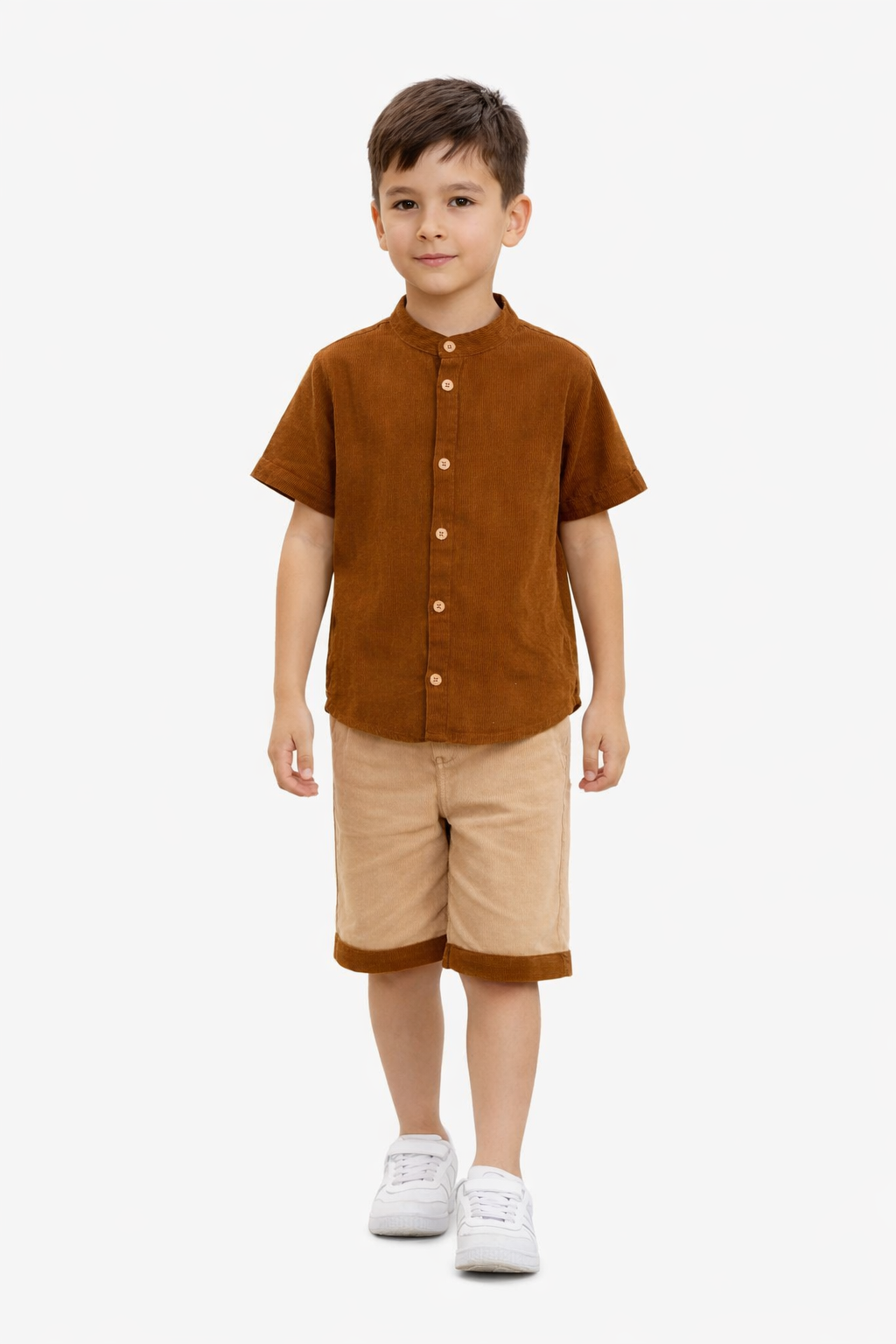 Ensemble Garçon Été 2 Pièces – Chemise Lin Premium + Short Confort | Tenue Enfant Élégante 6-14 Ans