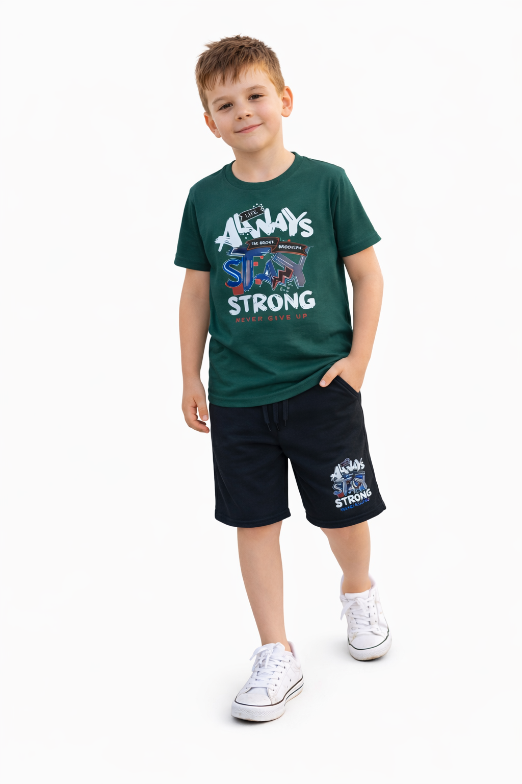 Ensemble Garçon Été 2 Pièces – T-shirt + Short Confortable | Tenue Enfant Mode 3 à 16 Ans | Outfit Garçon Casual Sport