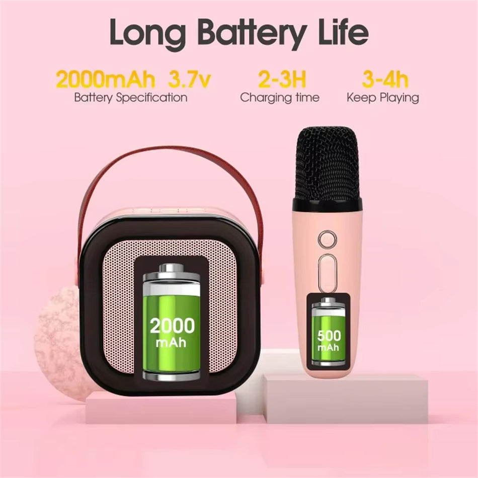 🎤 Enceinte Karaoke Bluetooth avec 2 Micros Sans Fil – Système Audio Portable LED RGB | Microphone Professionnel Anti-Bruit | Idéal Gaming, Live & Fêtes Maroc