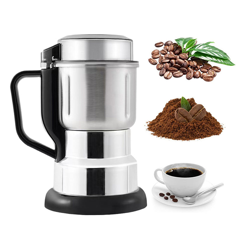 Moulin à Café Électrique Inox Puissant 300W – Broyeur Multifonction Grains, Épices & Herbes – Ultra Rapide & Silencieux