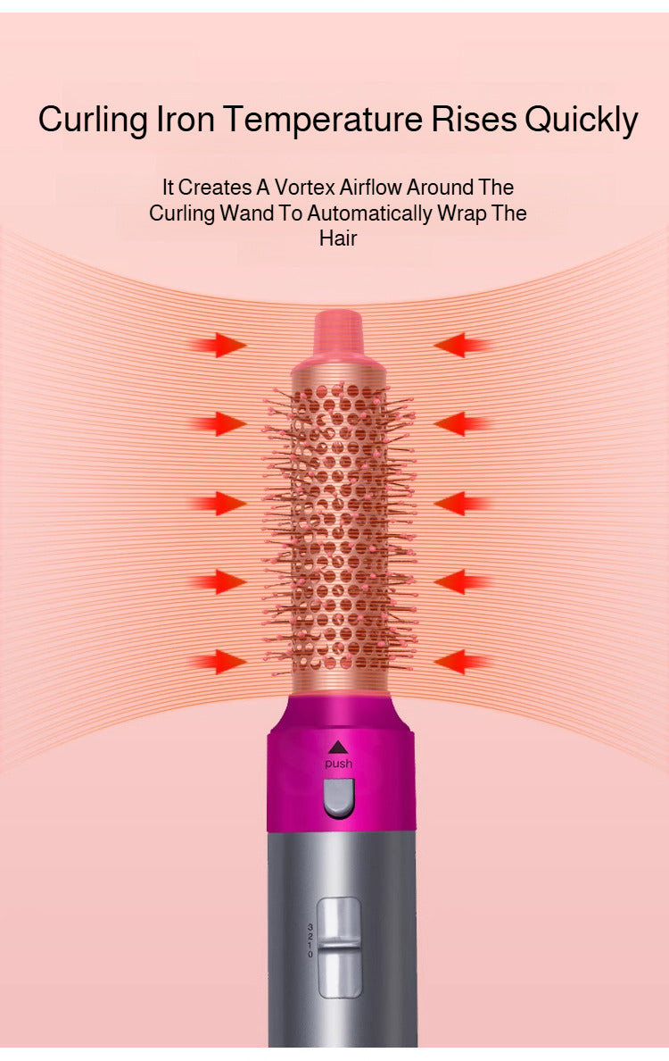 Brosse Soufflante 5 en 1 Professionnelle – Sèche-cheveux & Styler Air Ionique Anti-Frisottis | Lisseur, Boucleur & Volume – Salon à Domicile