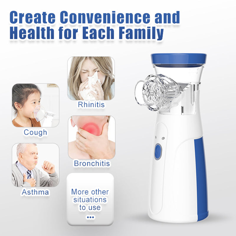 Nébuliseur Portable Silencieux AutoClean – Inhalateur Médical Ultrasonique Mesh Rechargeable pour Adultes & Enfants | Traitement Asthme & Respiration
