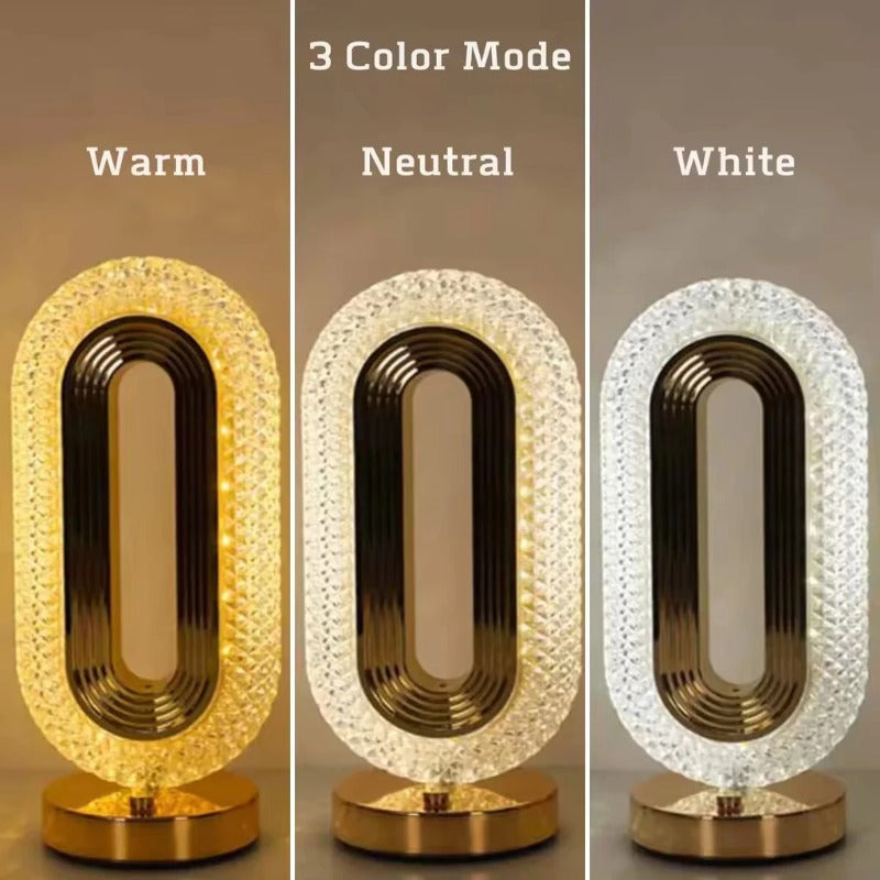 Lampe LED Cristal Luxe Design Moderne – Veilleuse Décorative Élégante avec Lumière Chaude & Naturelle | Éclairage Premium Maison Maroc