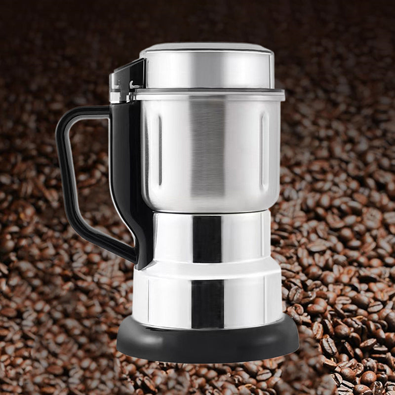Moulin à Café Électrique Inox Puissant 300W – Broyeur Multifonction Grains, Épices & Herbes – Ultra Rapide & Silencieux