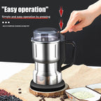Moulin à Café Électrique Inox Puissant 300W – Broyeur Multifonction Grains, Épices & Herbes – Ultra Rapide & Silencieux